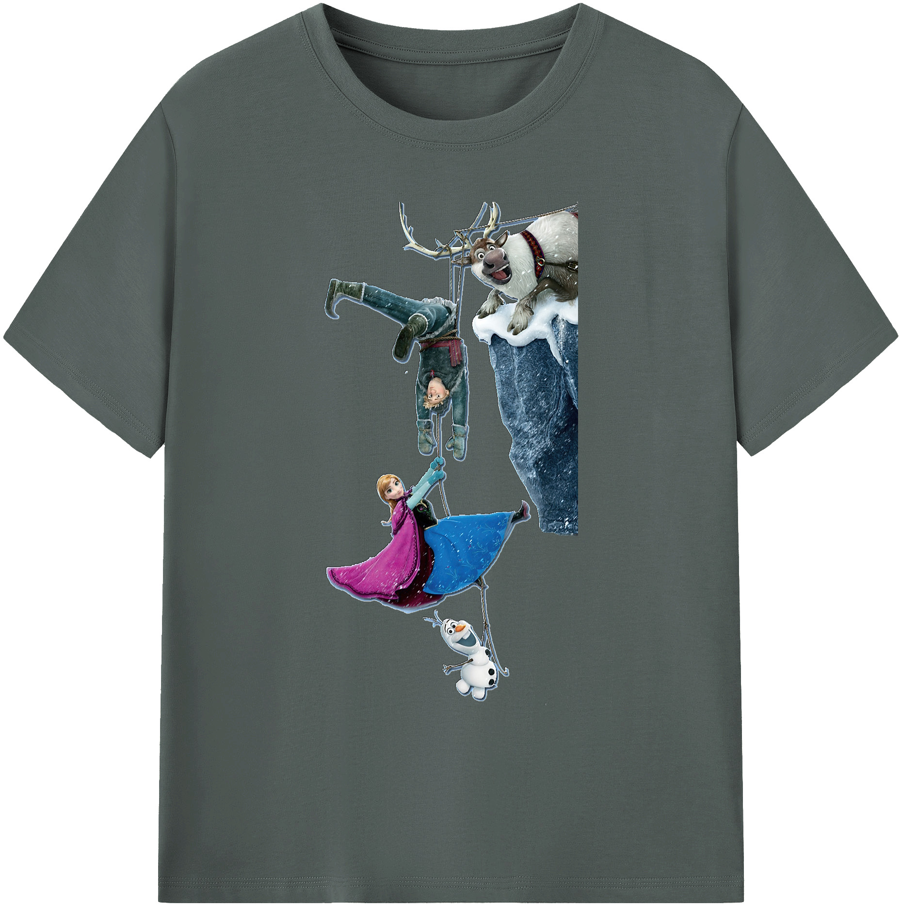 （画像用） アナと雪の女王 アンナ エルサ Frozen Anna Elsa 綿100％ メンズ半袖Tシャツ｜肌触りやわらか＆通気性